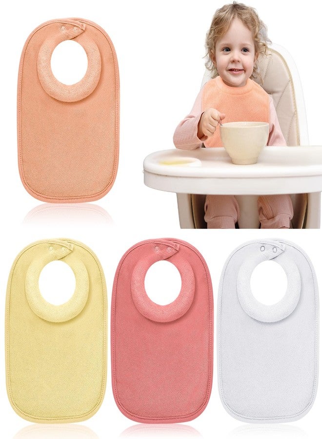 Twistover 4 Pcs Baby Feeding Bibs for Drooling and Teething Comfi Neck Baby Bib with Padded Collar Absorbent(Girl Color) - Image 1